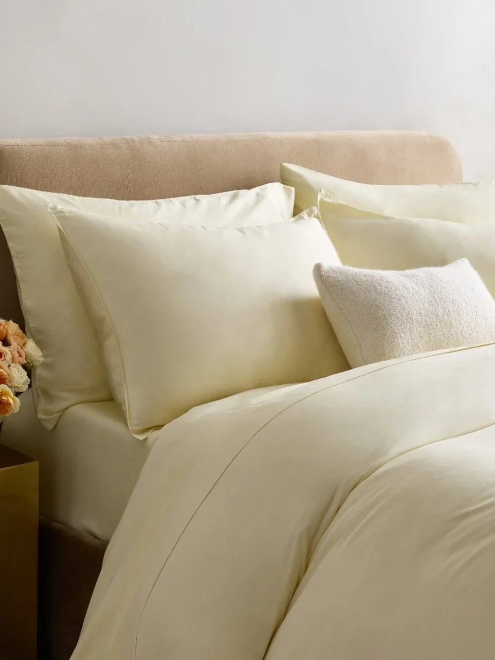 Quince Bamboo Duvet Cover in Butter Yellow